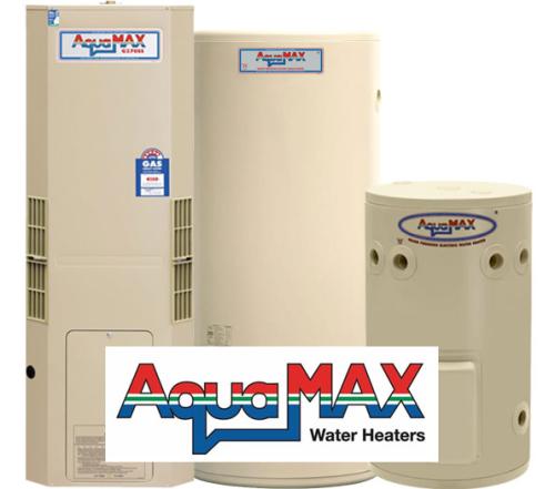 Aquamax hot water systems and logo