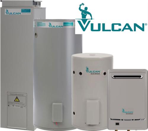Spread of Vulcan hot water systems with logo