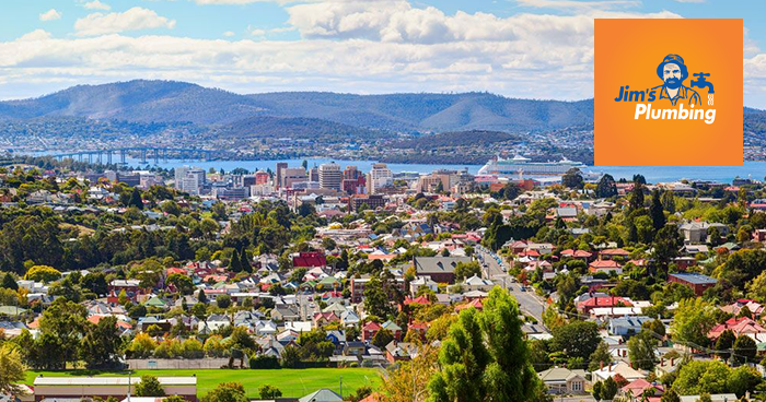 Jim's van in Tasmania driveway with plumber next to it
